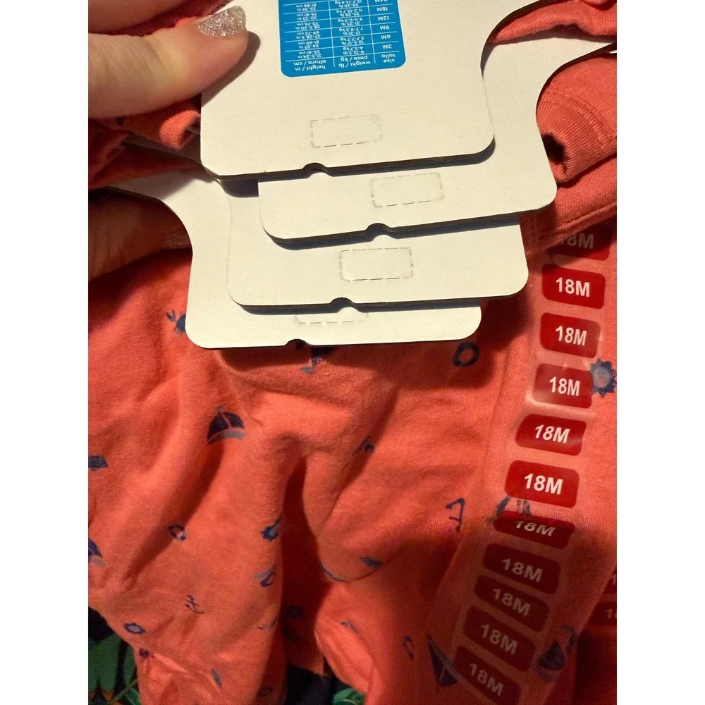 Carters 18m Baby Boys Nautical Sailboat Henley Romper Coral Pink Short Sleeve